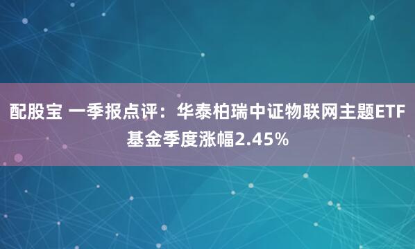 配股宝 一季报点评：华泰柏瑞中证物联网主题ETF基金季度涨幅2.45%